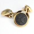 cercei greek revival. camee Medusa. gold plated 80's Italia